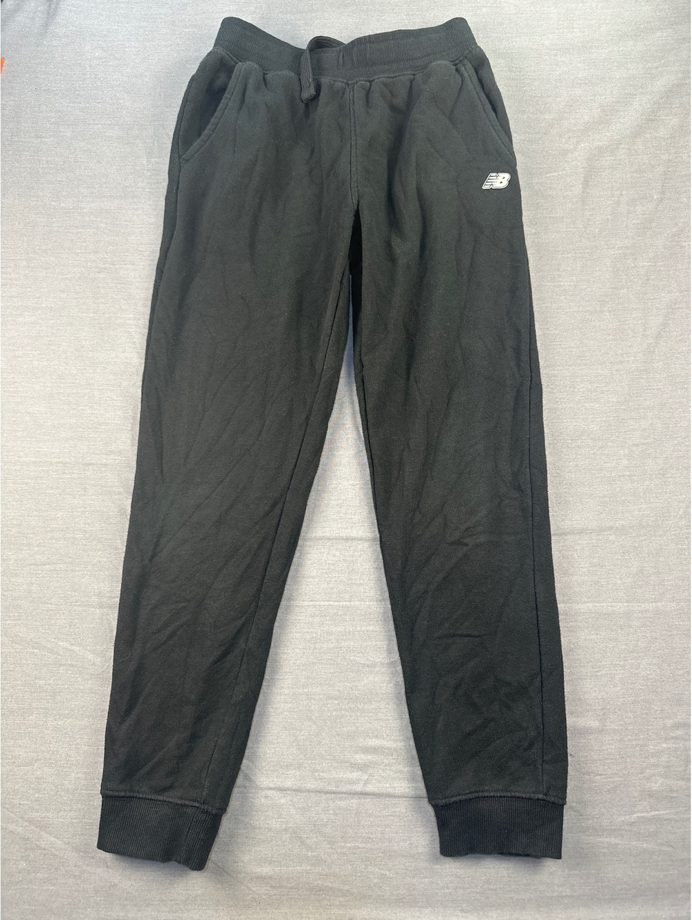 New Balance Boys Black Fleece Jogger Sweatpants M 10/12 Cotton Polyester